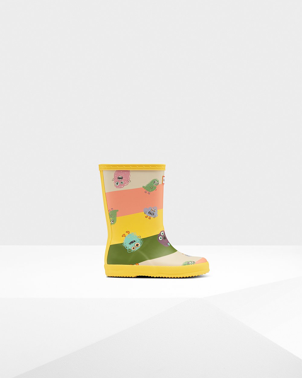 Bottes de Pluie Hunter Original First Classic Scribble Print Enfant Jaune FPOLGAZ-28